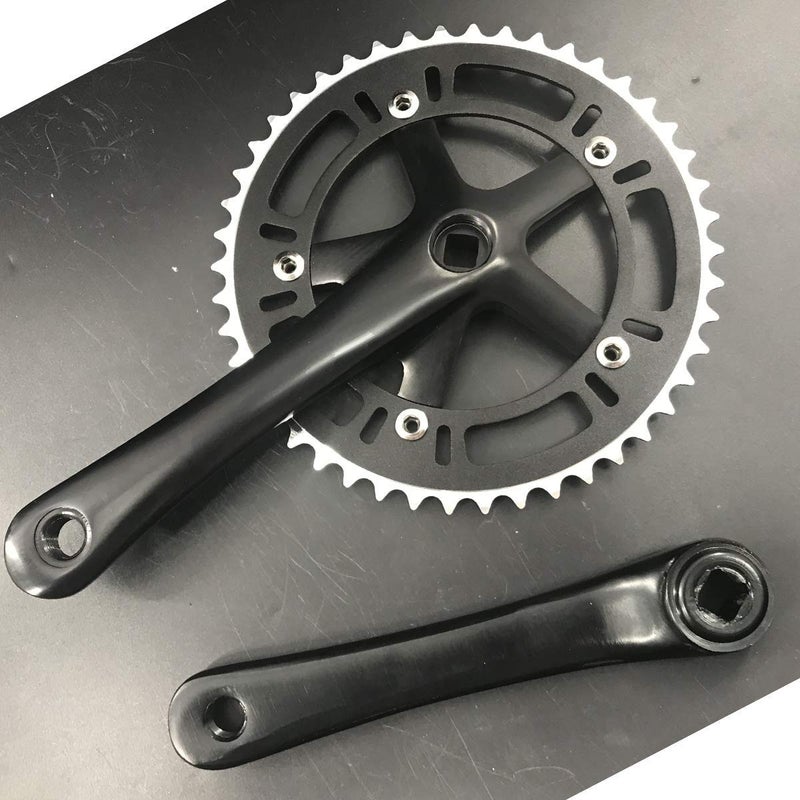 DONSP1986 Crankset Set Single Speed 46T 170mm Crankarms 130 BCD for Mountain Road Bike Fixed Gear Bicycle (Square Taper, Black) (46T, Sprocket) - Image 5